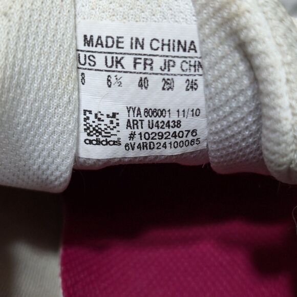 2010 Adidas Womens Size 8 Retro Y2K Style Pink/White Lowtop Casual Athletic Shoe - Picture 7 of 9